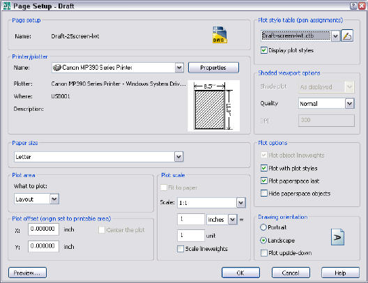 how to send autocad plot style