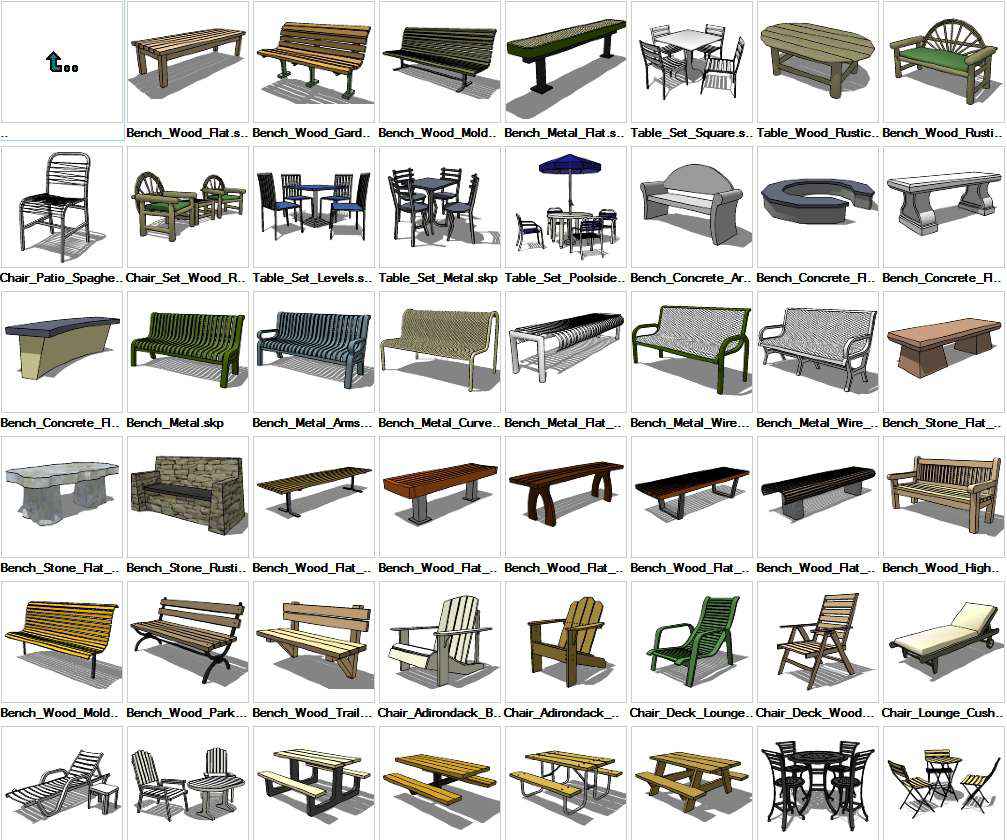 Sketchup Furniture Exterior 3D models download – Free Autocad Blocks